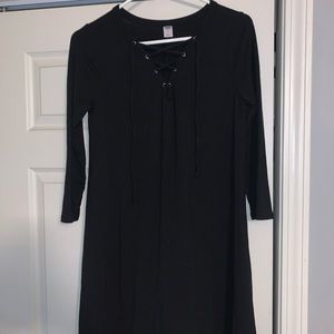 old navy black tie front dress